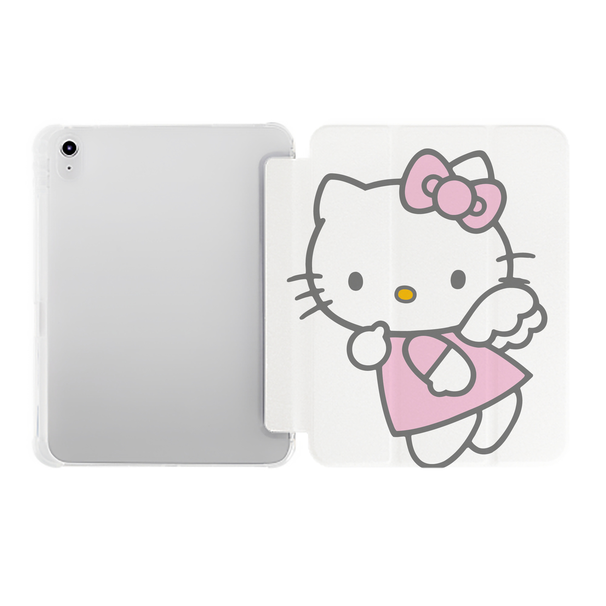 （画像用） Hello Kitty ハローキティ IPad ケース ペン収納付き 三つ折りスタンド PUレザー×シリコン 対応機種9.5/10.5/10.9インチ